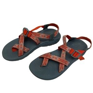 Chaco Sandals Adjustable Diamond Orange & Gray Women’s Size 11